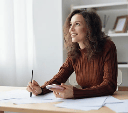 Customer completing mortgage application