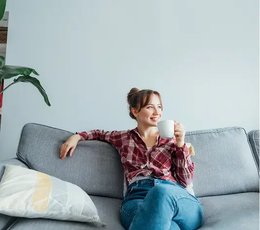 Homeowner relaxing on the couch