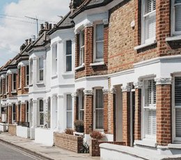 Row of terraced houses on a street